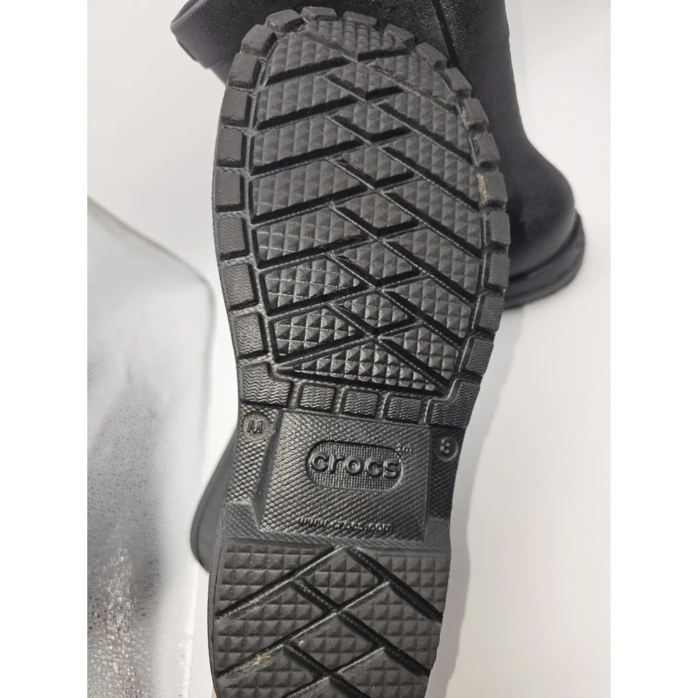 Crocs Classic Rain Boots Women's Size 8 Black Casual Pull on Croslite Waterproof